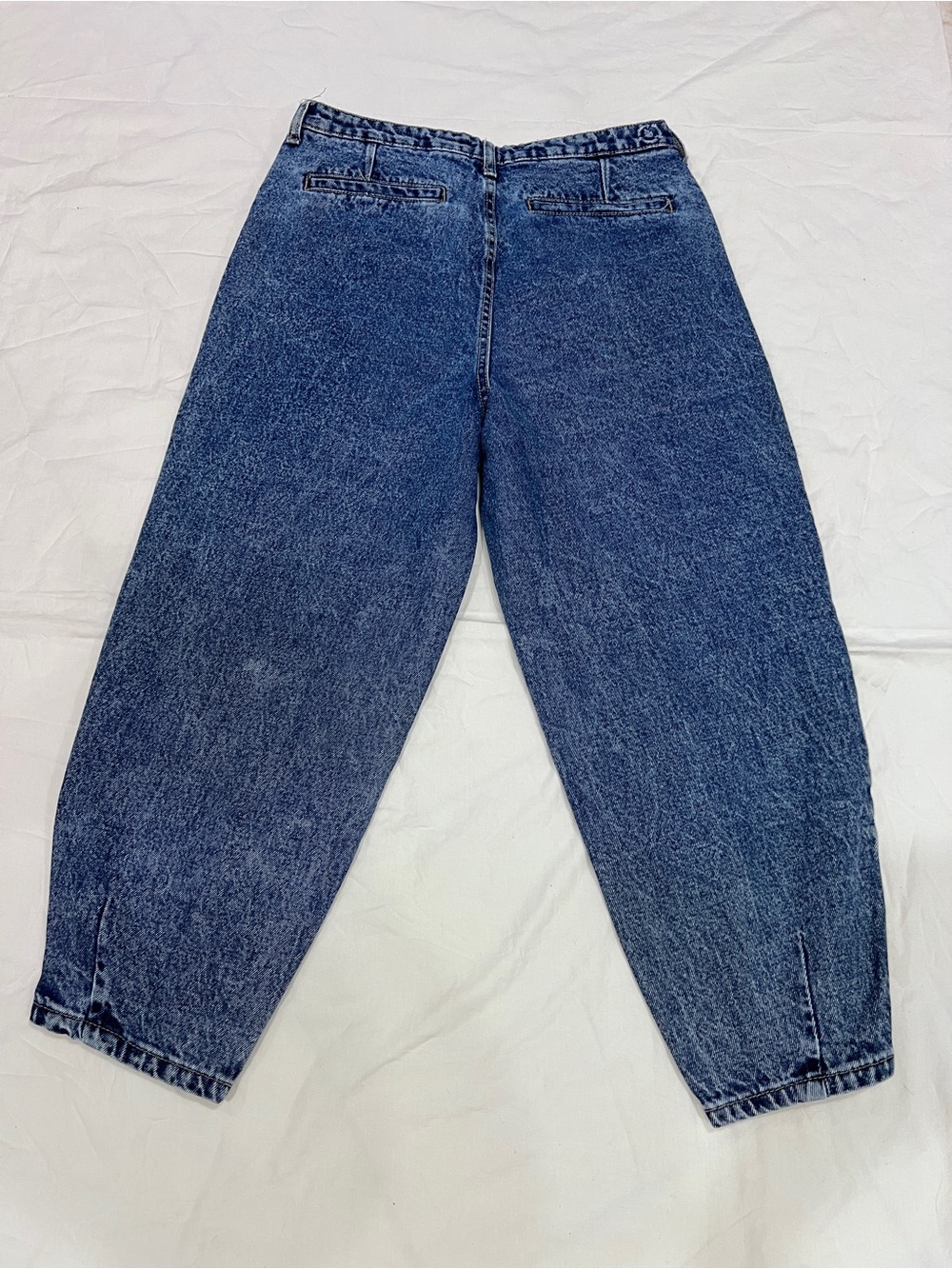 PTCL Ethical Clothing Jeans Size 30 Acid Wash Barrel Tapered Ankle Slit Denim - Picture 6 of 13